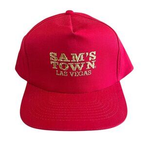 Vintage Las Vegas Sam's Town Hat Casino Hotel RV Park Snapback Red Embroidered